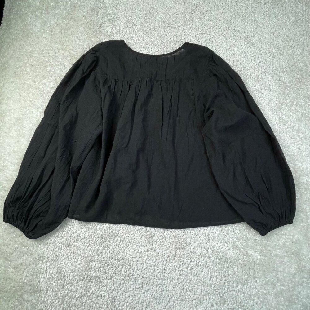 American Eagle Breezy Boho Pintuck Blouse Black Womens XL - Picture 3 of 9